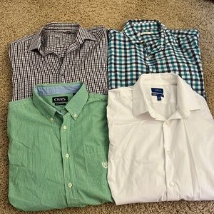 Lot of 4 mens button down shirts size L and XL